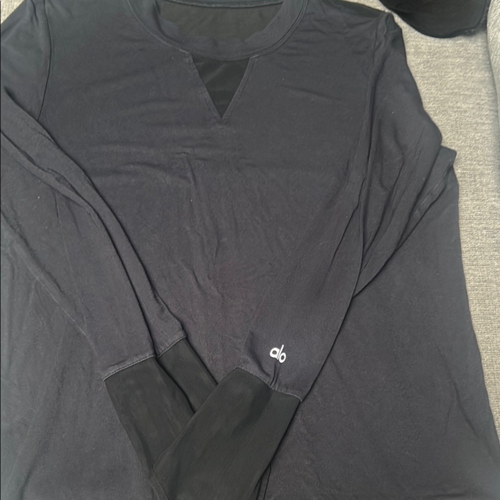 Alo Black Long Sleeve Top
